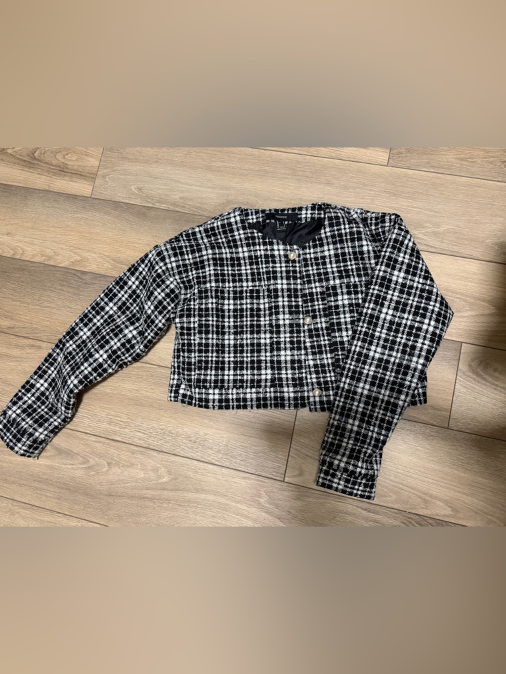 Black & White Plaid Kids Jacket - Unbranded